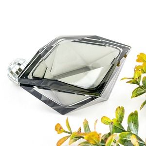 Smoked Crystal Box / Crystal Trinket Box / Czech Smoked Glass / Bohemian Glass